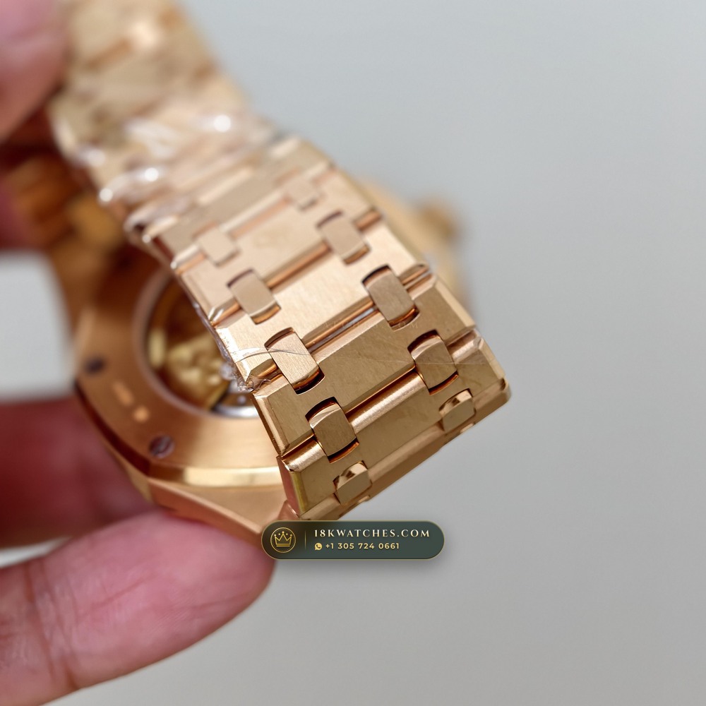 Audemars Piguet Royal Oak Selfwinding 41mm 18K Rose Gold Ref. 15400OR — Studio Gallery Plate VII in 18K Rose Gold Au750 (223.7g Verified Mass, Audemars Piguet Cal. 3120 - 22K Gold Rotor)