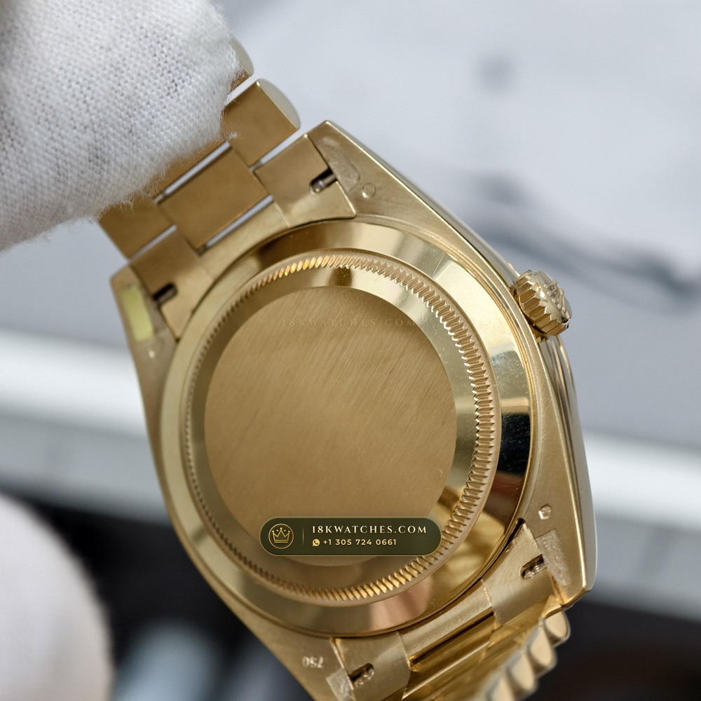 Rolex Day-Date 40 18K Yellow Gold Hand-Chamfered Bevel Spec Ref. 228238 — Studio Gallery Plate VI in 18K Yellow Gold Au750 (210.1g Verified Mass, Rolex Manufacture Cal. 3255 - 70h Power Reserve)