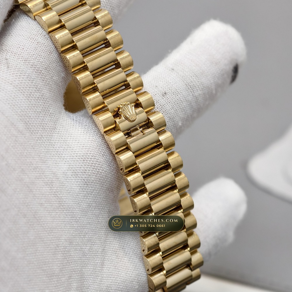Rolex Day-Date 40 18K Yellow Gold Hand-Chamfered Bevel Spec Ref. 228238 — Studio Gallery Plate VII in 18K Yellow Gold Au750 (210.1g Verified Mass, Rolex Manufacture Cal. 3255 - 70h Power Reserve)