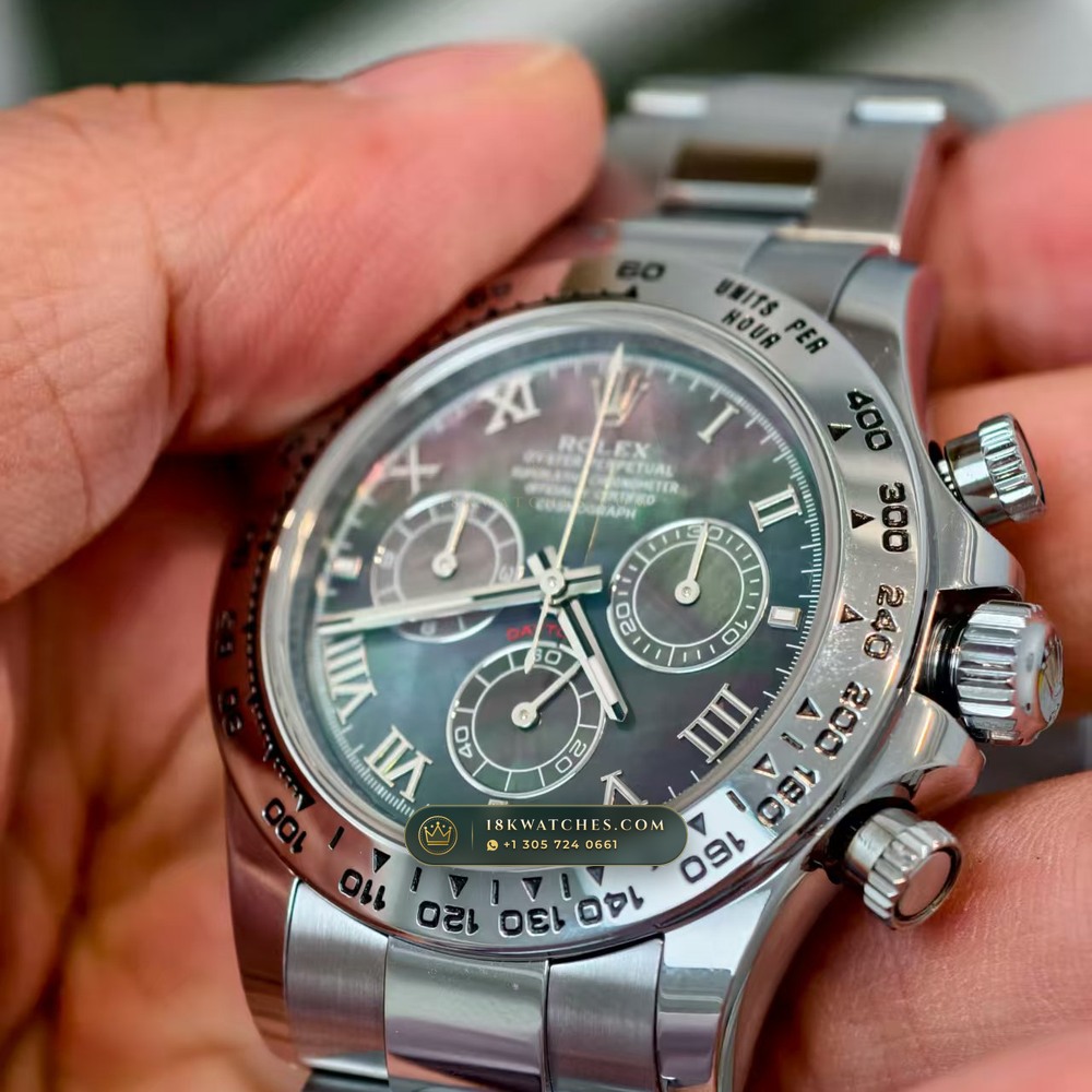 Rolex Cosmograph Daytona Tahitian Mother-of-Pearl Dial 18K White Gold Ref. 126509 — Studio Gallery Plate VI in 18K White Gold Au750 (216.7g Verified Mass, Rolex Manufacture Cal. 4131 - 72h Power Reserve)
