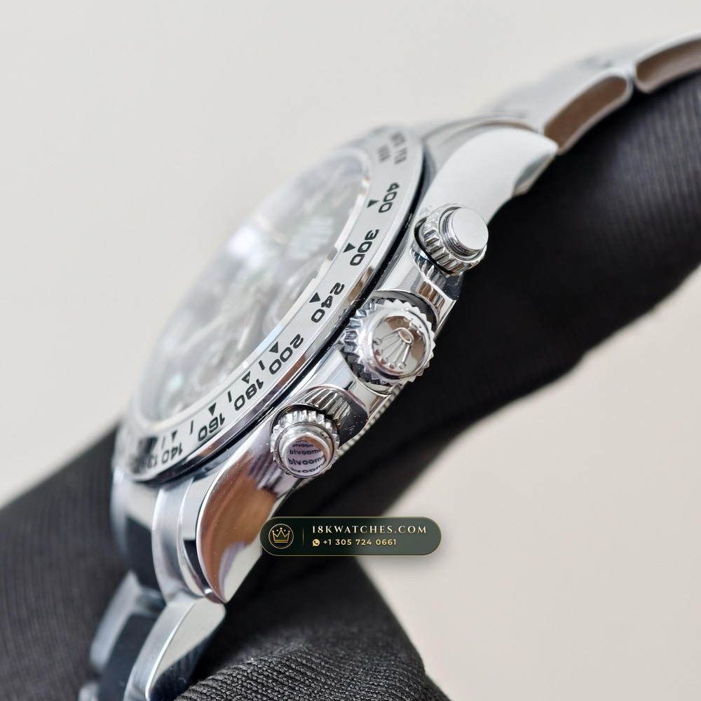 Rolex Cosmograph Daytona Tahitian Mother-of-Pearl Dial 18K White Gold Ref. 126509 — Studio Gallery Plate VIII in 18K White Gold Au750 (216.7g Verified Mass, Rolex Manufacture Cal. 4131 - 72h Power Reserve)