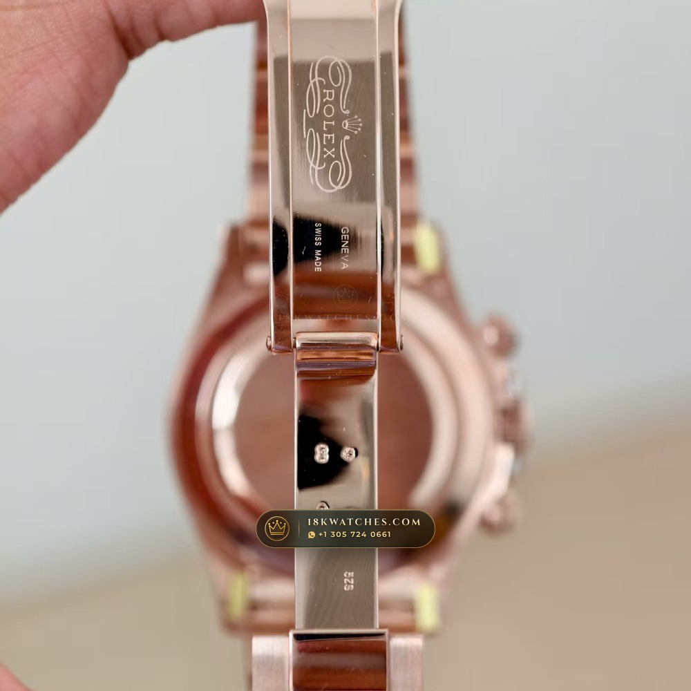 Rolex Cosmograph Daytona Rainbow Sapphire Bezel 18K Everose Gold Custom SW Dial Ref. 116595RBOW — Studio Gallery Plate VI in 18K Rose Gold Au750 (216.5g Verified Mass, Rolex Manufacture Cal. 4130 - 72h Power Reserve)