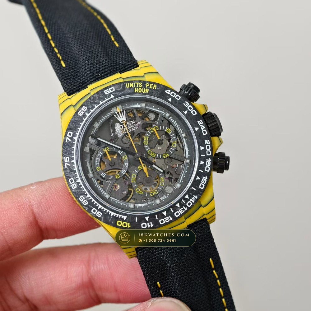 Rolex Cosmograph Daytona DiW Carbon Bumblebee Edition Ref. 116500LN — Studio Gallery Plate II in Forged Carbon TPT & Titanium (62.9g Verified Mass, Rolex Manufacture Cal. 4130 - 72h Power Reserve)