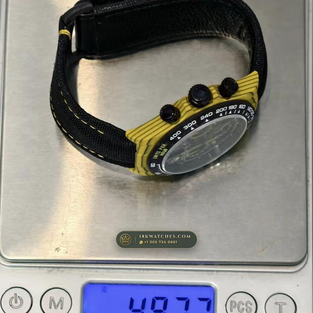 Rolex Cosmograph Daytona DiW Carbon Bumblebee Edition Ref. 116500LN — Studio Gallery Plate VIII in Forged Carbon TPT & Titanium (62.9g Verified Mass, Rolex Manufacture Cal. 4130 - 72h Power Reserve)
