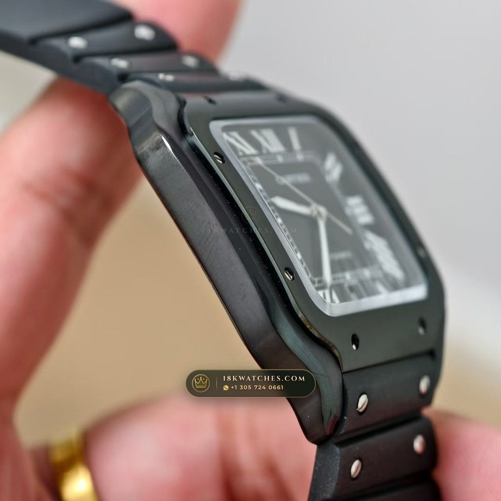 Cartier Santos de Cartier Large ADLC Bezel Ref. WSSA0039 — Studio Gallery Plate V in High-Tech Ceramic & Titanium (115.9g Verified Mass, Cartier Manufacture Cal. 1847 MC / Skeleton Cal. 9611 MC)
