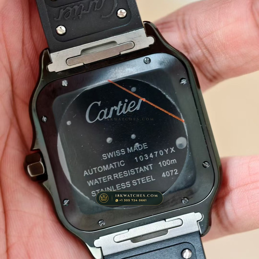 Cartier Santos de Cartier Large ADLC Bezel Ref. WSSA0039 — Studio Gallery Plate VII in High-Tech Ceramic & Titanium (115.9g Verified Mass, Cartier Manufacture Cal. 1847 MC / Skeleton Cal. 9611 MC)