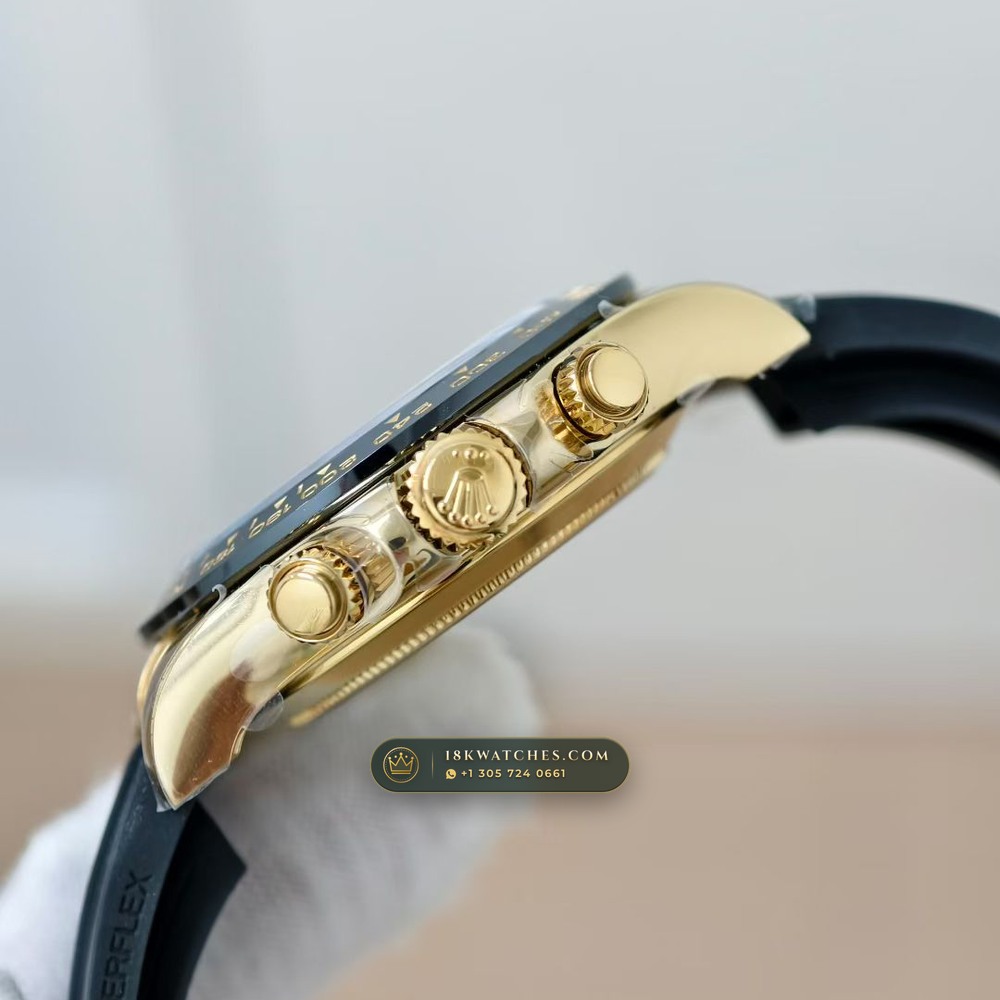 Rolex Cosmograph Daytona 18K Yellow Gold Geneva Atelier Spec Ref. 116518LN — Studio Gallery Plate V in 18K Yellow Gold Au750 (160.7g Verified Mass, Rolex Manufacture Cal. 4130 - 72h Power Reserve)