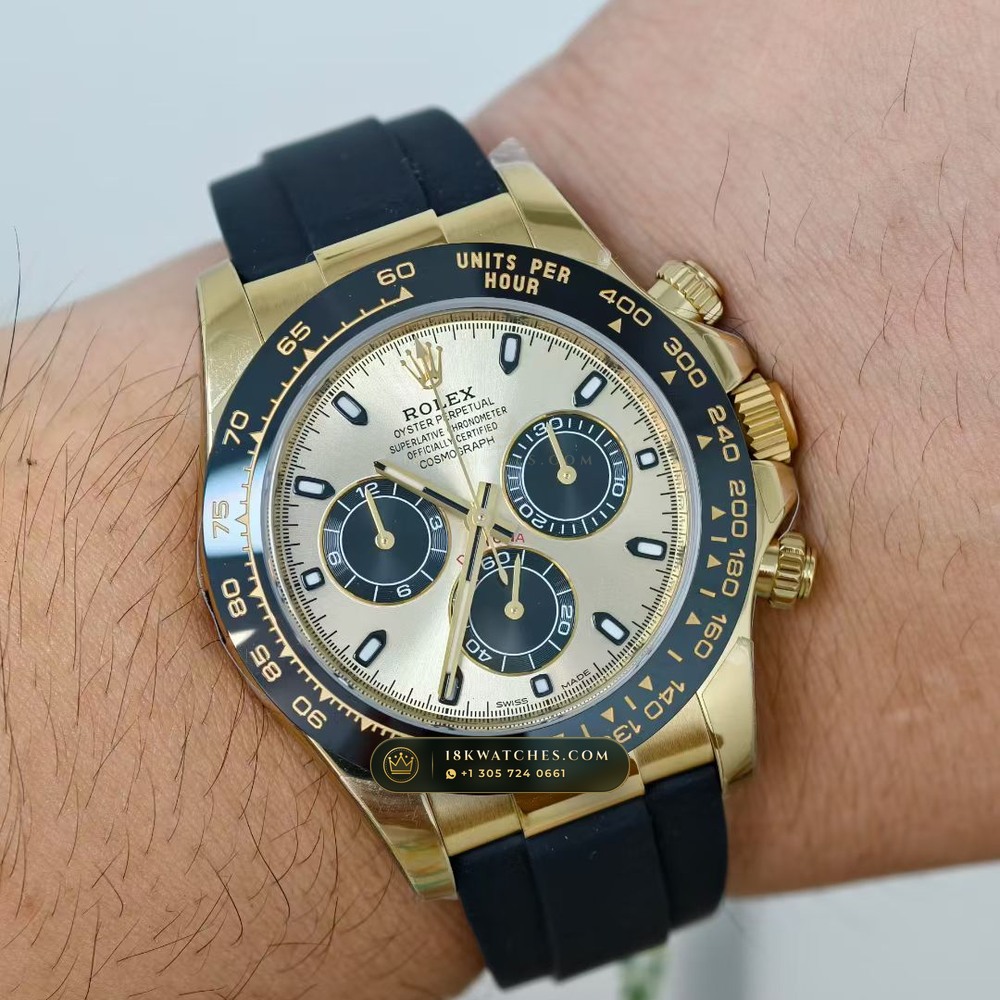Rolex Cosmograph Daytona 18K Yellow Gold Geneva Atelier Spec Ref. 116518LN — Studio Gallery Plate VIII in 18K Yellow Gold Au750 (160.7g Verified Mass, Rolex Manufacture Cal. 4130 - 72h Power Reserve)