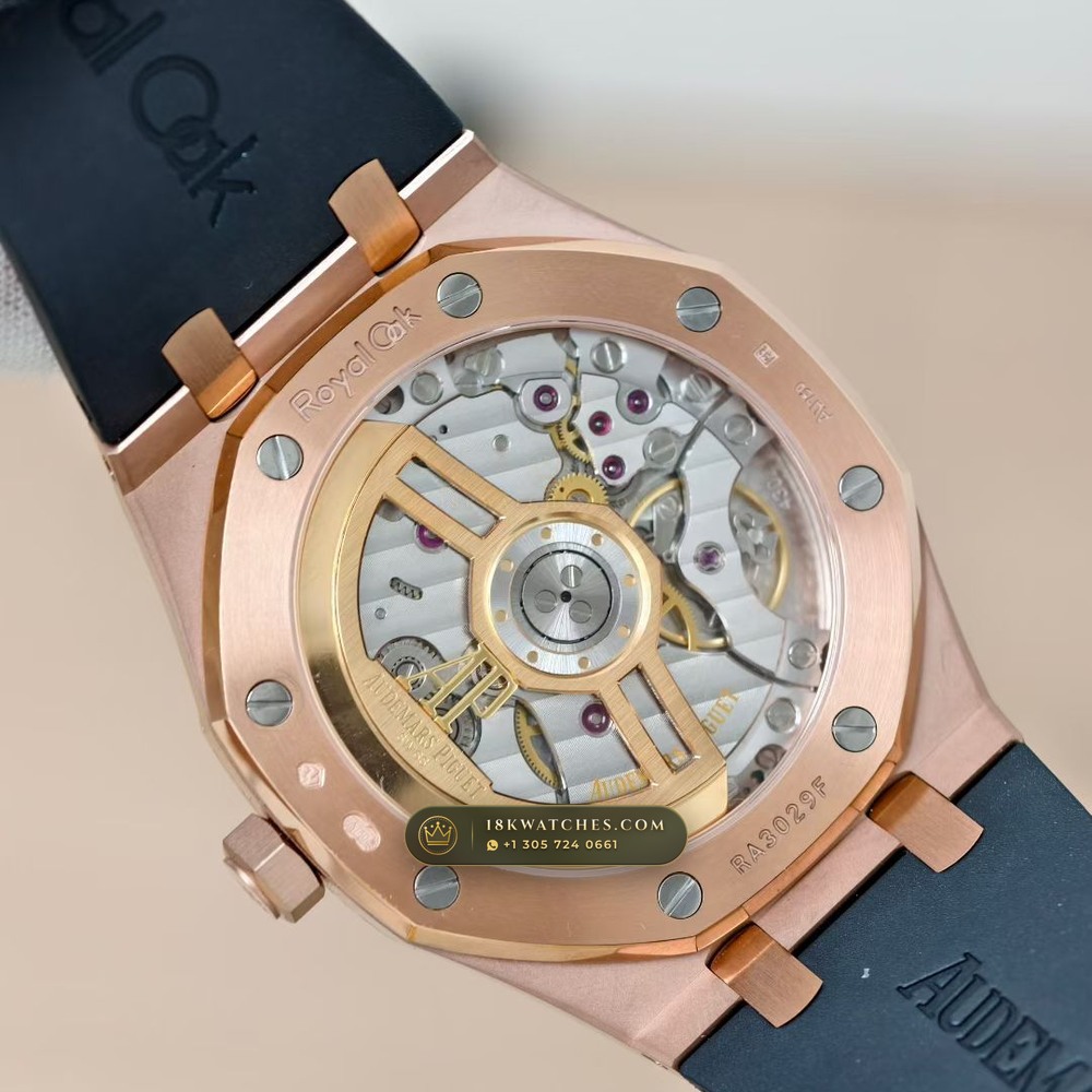 Audemars Piguet Royal Oak Selfwinding 41mm 18K Rose Gold Custom Tapestry Dial Deep Crystal Optics Ref. 15500OR.OO.D002CR.01 — Studio Gallery Plate VII in 18K Rose Gold Au750 (138.1g Verified Mass, Audemars Piguet Cal. 4302 - 70h Power Reserve)