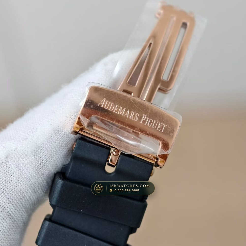 Audemars Piguet Royal Oak Selfwinding 41mm 18K Rose Gold Custom Tapestry Dial Deep Crystal Optics Ref. 15500OR.OO.D002CR.01 — Studio Gallery Plate VIII in 18K Rose Gold Au750 (138.1g Verified Mass, Audemars Piguet Cal. 4302 - 70h Power Reserve)