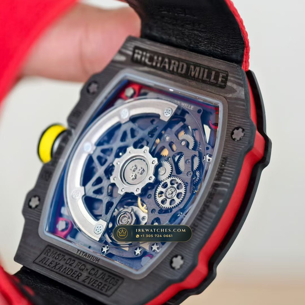 Richard Mille RM 67-02 Automatic Extra-Flat Alexander Zverev Carbon TPT — Studio Gallery Plate VII in Carbon TPT & Grade 5 Titanium (33.4g Verified Mass, Richard Mille Cal. CRMA7 Skeletonized Titanium)