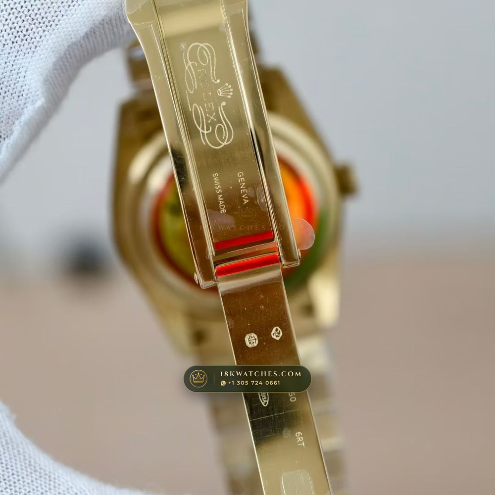 Rolex Day-Date 36 Diamond-Set Bezel 18K Yellow Gold Ref. 128238 — Studio Gallery Plate VI in 18K Yellow Gold Au750 (183.7g Verified Mass, Rolex Manufacture Cal. 3255 - 70h Power Reserve)