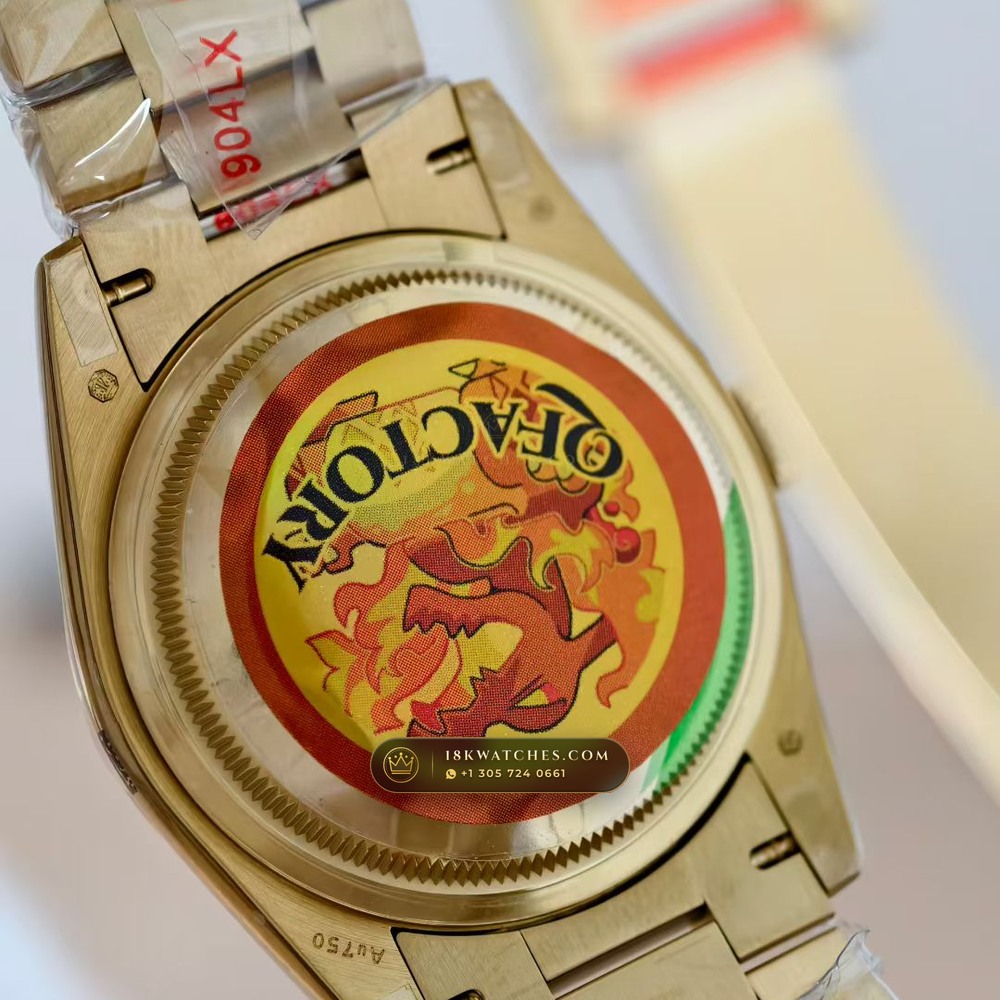 Rolex Day-Date 36 Diamond-Set Bezel 18K Yellow Gold Ref. 128238 — Studio Gallery Plate VII in 18K Yellow Gold Au750 (183.7g Verified Mass, Rolex Manufacture Cal. 3255 - 70h Power Reserve)