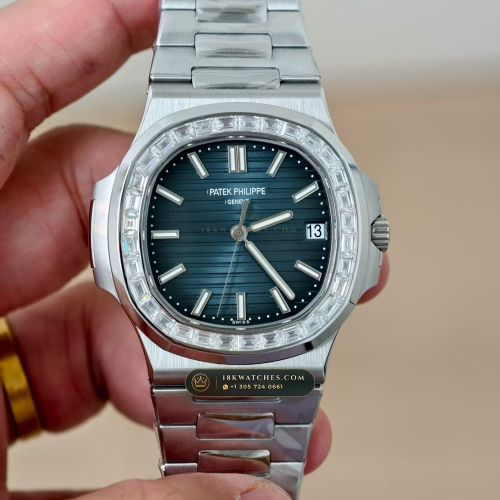 Patek Philippe Nautilus Self-Winding Diamond-Set Bezel Ref. 5711A
