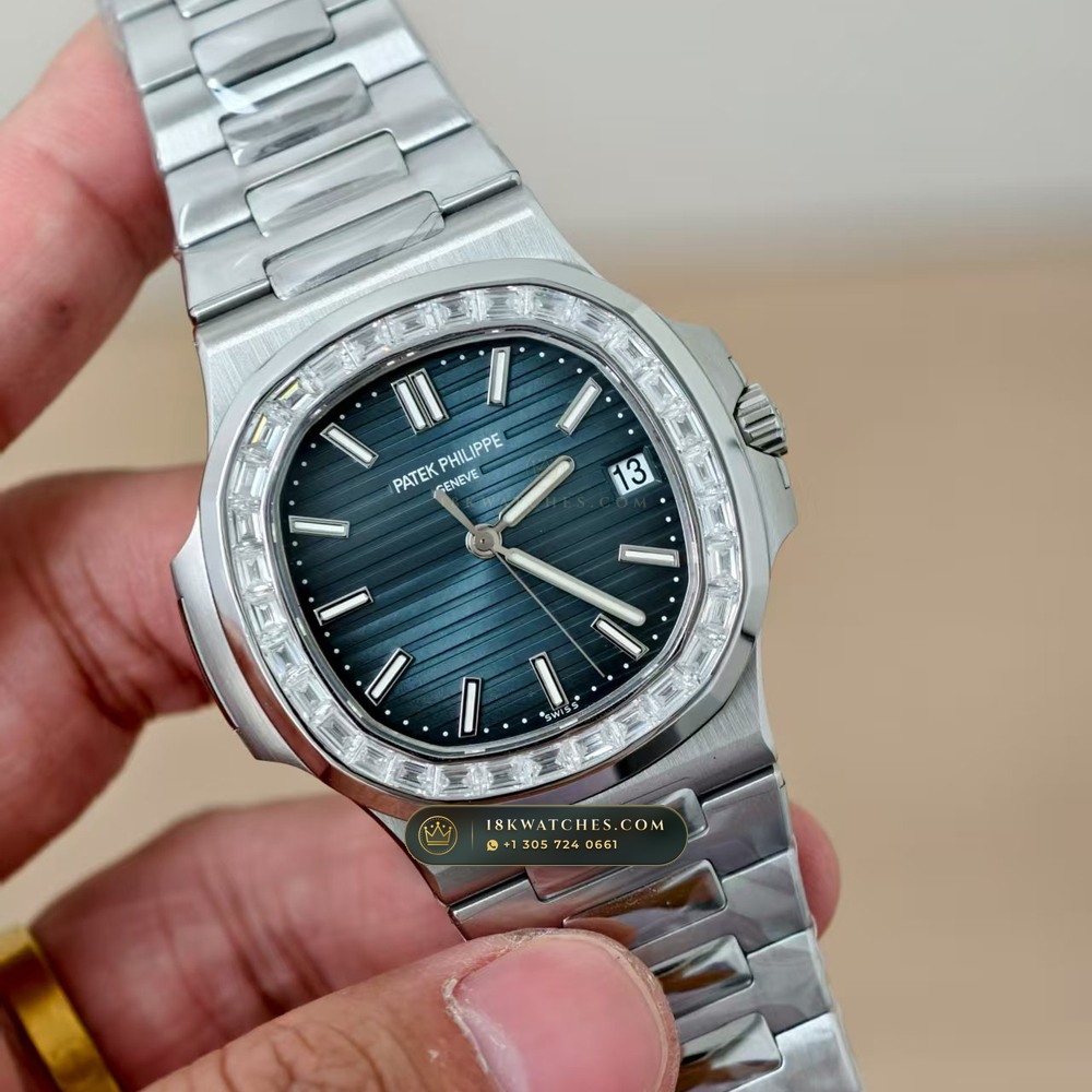 Patek Philippe Nautilus Self-Winding Diamond-Set Bezel Ref. 5711A — Studio Gallery Plate III in 904L Stainless Steel Custom Architecture (115.1g Verified Mass, Patek Philippe Cal. 26-330 S C / Cal. 324 S C - 21K Gold Rotor)