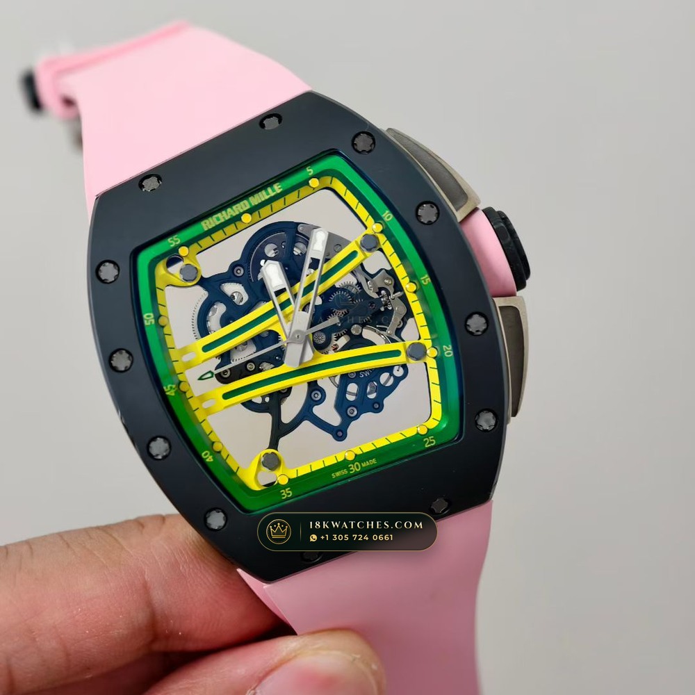 Richard Mille RM 61-01 Yohan Blake Asymmetric 5-Axis CNC Case Ref. RM 061 — Studio Gallery Plate II in Carbon TPT & Grade 5 Titanium (55.2g Verified Mass, Richard Mille Cal. RMUL2 Free-Sprung Skeleton)