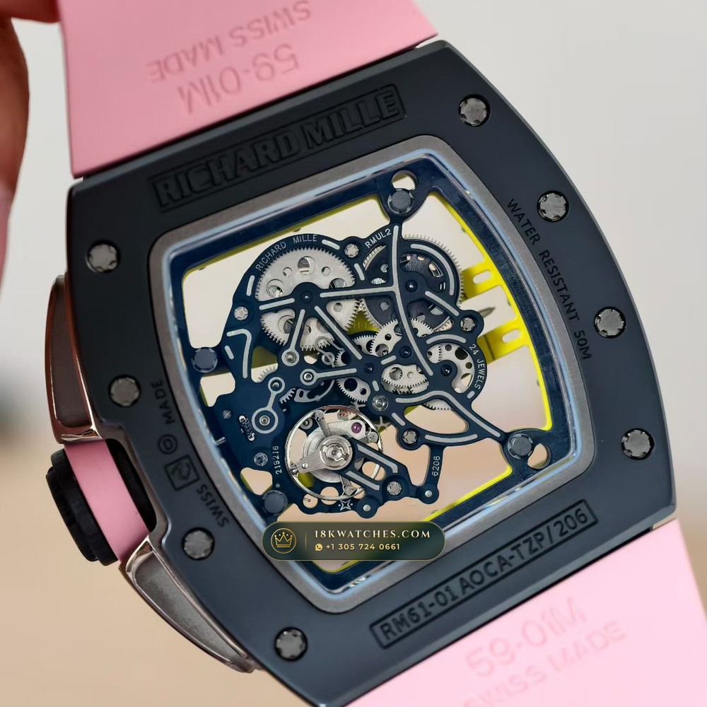 Richard Mille RM 61-01 Yohan Blake Asymmetric 5-Axis CNC Case Ref. RM 061 — Studio Gallery Plate VI in Carbon TPT & Grade 5 Titanium (55.2g Verified Mass, Richard Mille Cal. RMUL2 Free-Sprung Skeleton)