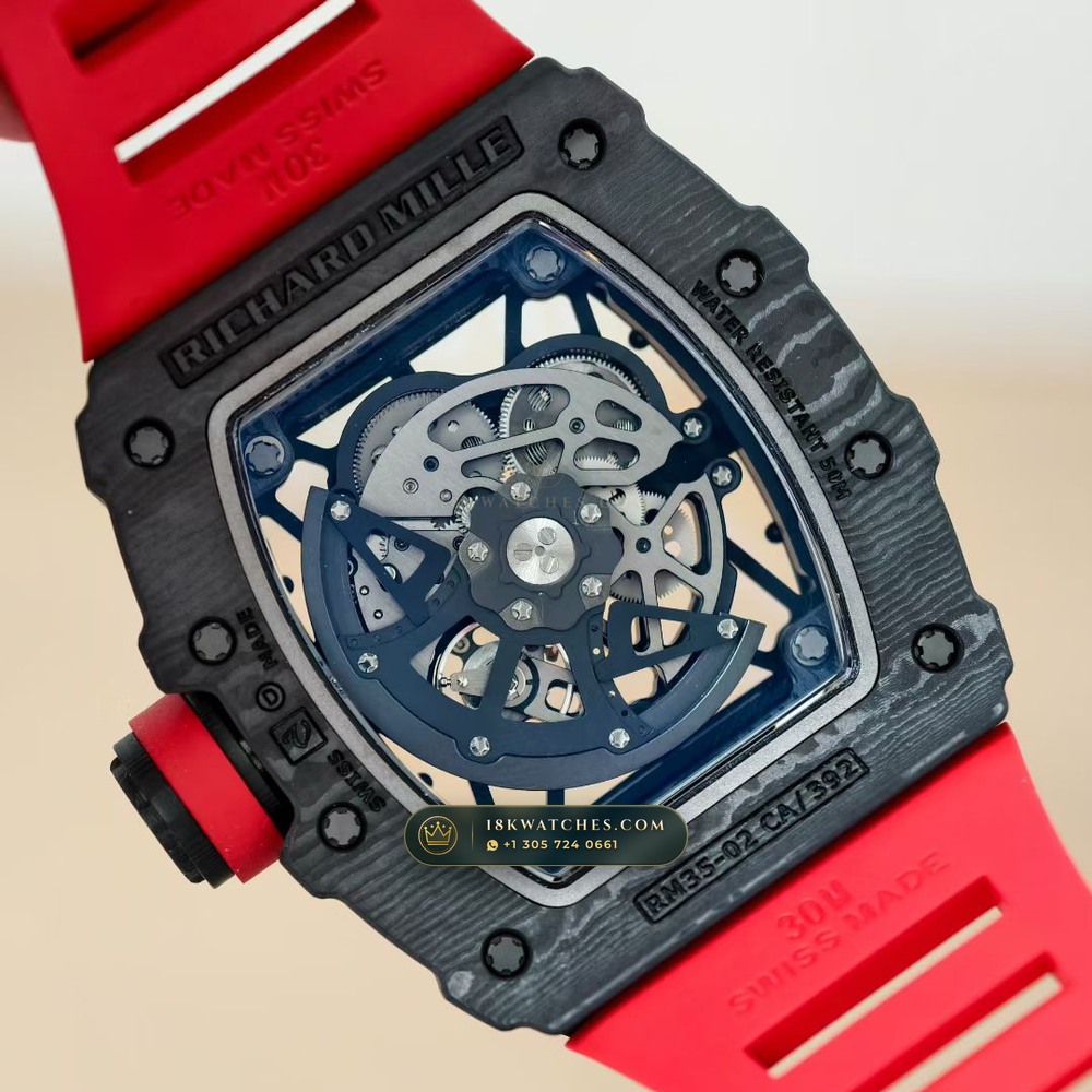 Richard Mille RM 35-02 Rafael Nadal Automatic 5-Axis CNC Case — Studio Gallery Plate VII in Carbon TPT & Grade 5 Titanium (50.3g Verified Mass, Richard Mille Cal. RMAL1 Variable-Geometry Rotor)