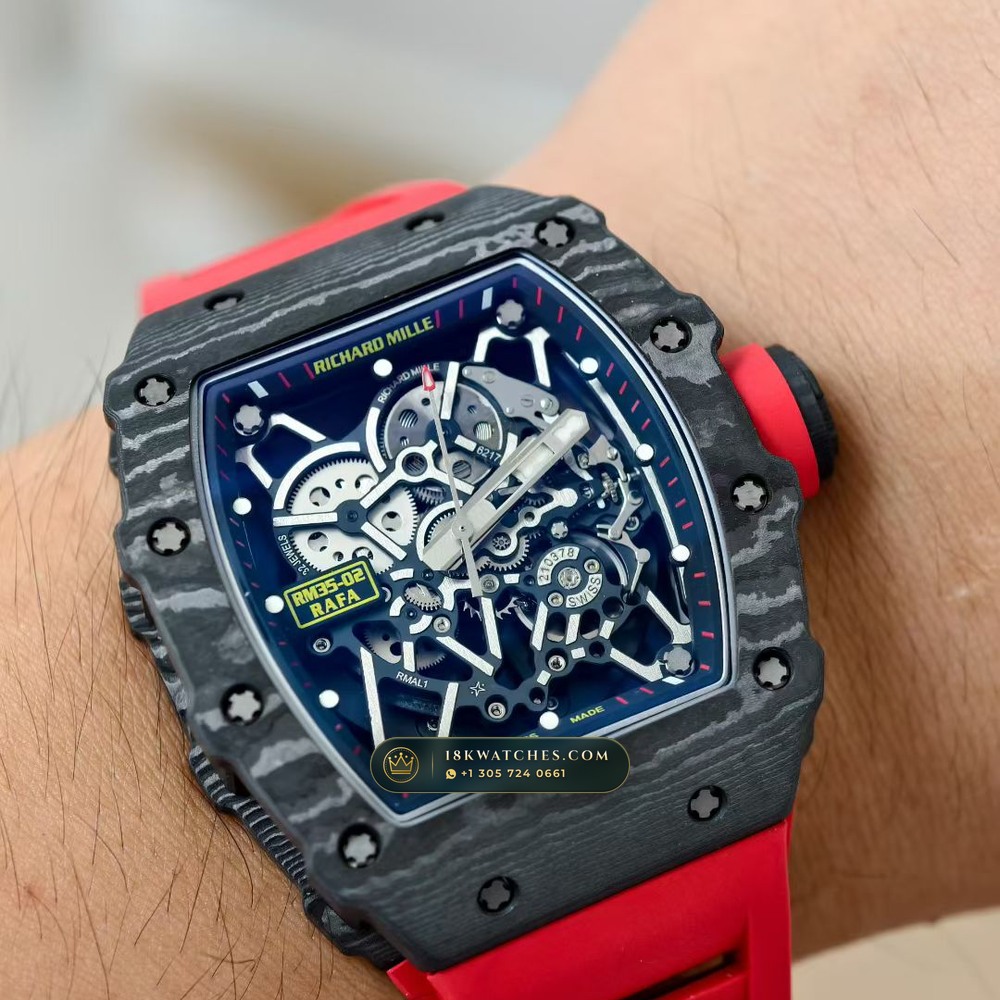 Richard Mille RM 35-02 Rafael Nadal Automatic 5-Axis CNC Case — Studio Gallery Plate VIII in Carbon TPT & Grade 5 Titanium (50.3g Verified Mass, Richard Mille Cal. RMAL1 Variable-Geometry Rotor)