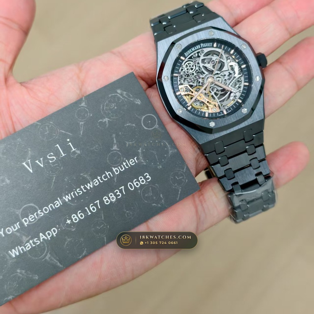 Audemars Piguet Royal Oak Double Balance Wheel Openworked 41mm Ref. 15416CE — Studio Gallery Plate X in High-Tech Ceramic & Titanium (135.4g Verified Mass, Audemars Piguet Cal. 3132 Dual-Balance Openworked)
