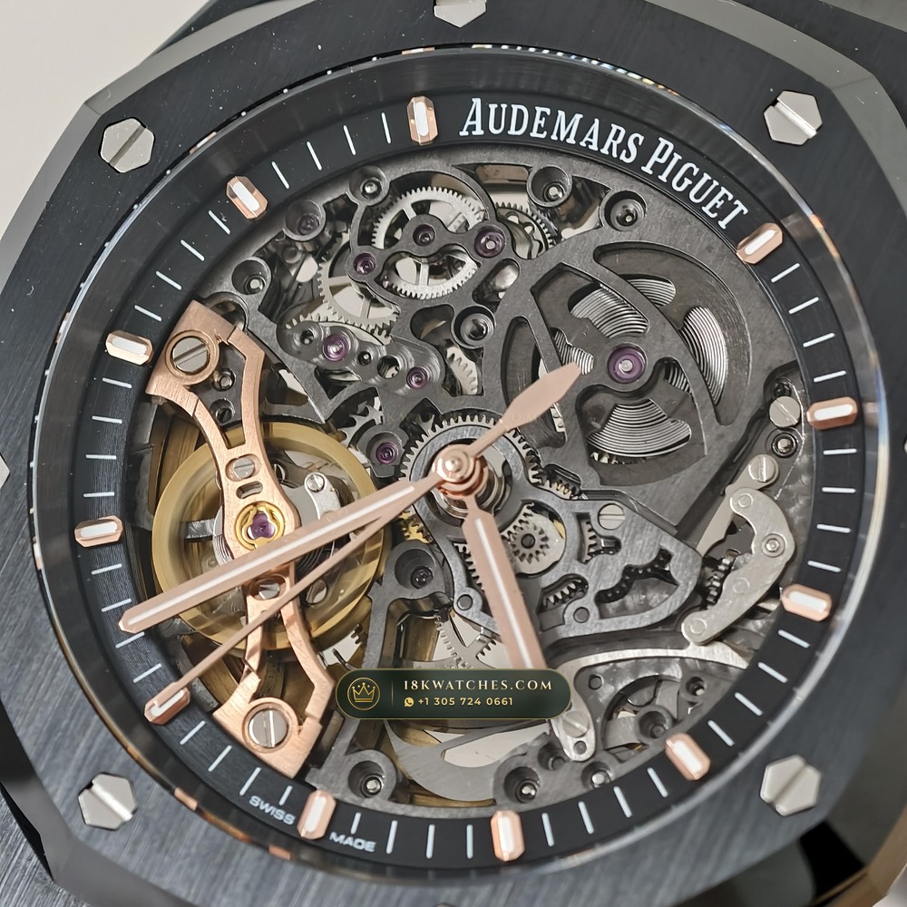 Audemars Piguet Royal Oak Double Balance Wheel Openworked 41mm Ref. 15416CE — Studio Gallery Plate II in High-Tech Ceramic & Titanium (135.4g Verified Mass, Audemars Piguet Cal. 3132 Dual-Balance Openworked)