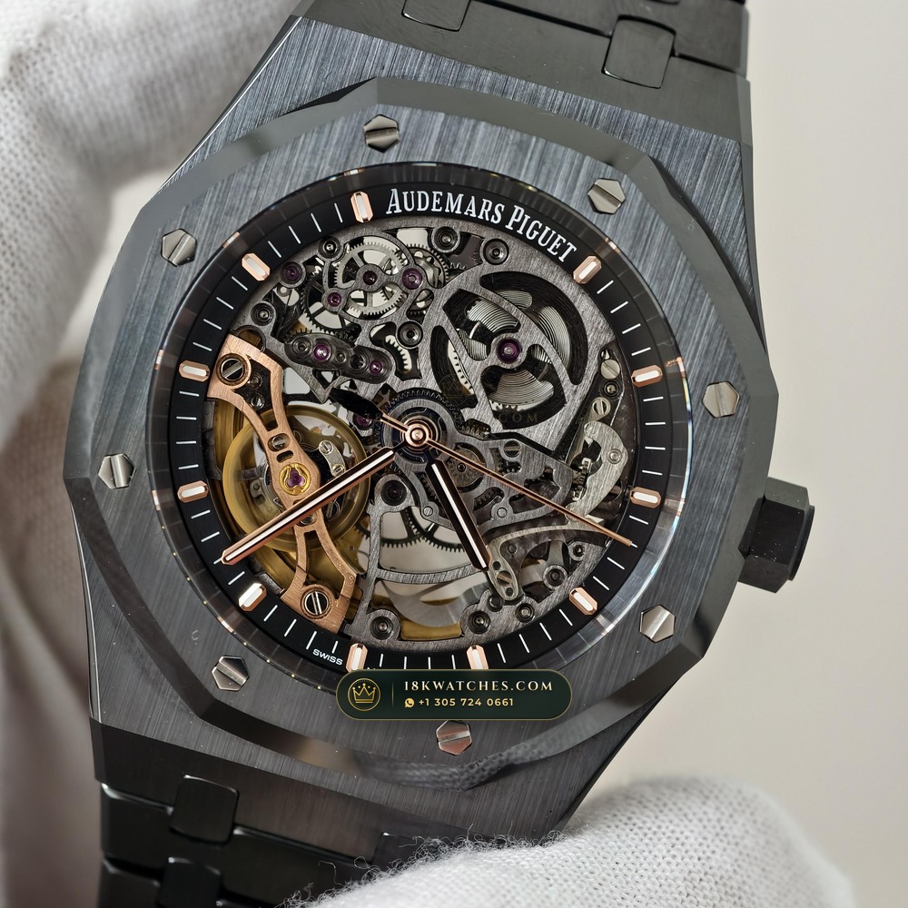 Audemars Piguet Royal Oak Double Balance Wheel Openworked 41mm Ref. 15416CE — Studio Gallery Plate III in High-Tech Ceramic & Titanium (135.4g Verified Mass, Audemars Piguet Cal. 3132 Dual-Balance Openworked)