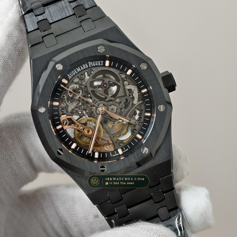 Audemars Piguet Royal Oak Double Balance Wheel Openworked 41mm Ref. 15416CE — Studio Gallery Plate IV in High-Tech Ceramic & Titanium (135.4g Verified Mass, Audemars Piguet Cal. 3132 Dual-Balance Openworked)