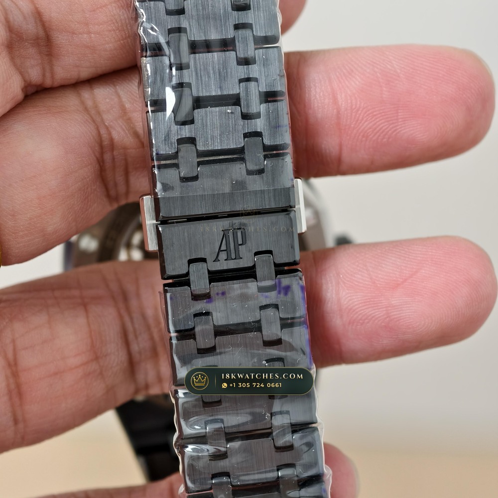 Audemars Piguet Royal Oak Double Balance Wheel Openworked 41mm Ref. 15416CE — Studio Gallery Plate VI in High-Tech Ceramic & Titanium (135.4g Verified Mass, Audemars Piguet Cal. 3132 Dual-Balance Openworked)