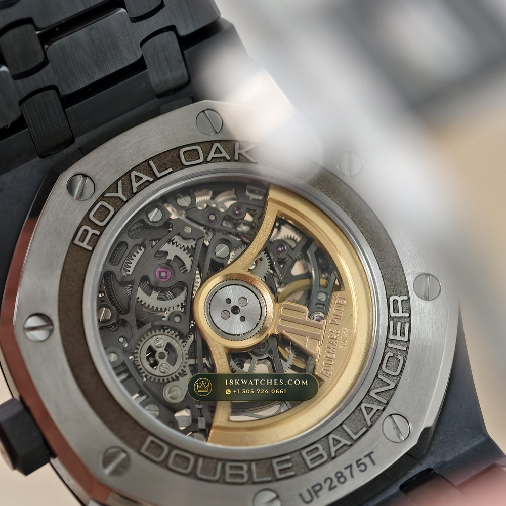 Audemars Piguet Royal Oak Double Balance Wheel Openworked 41mm Ref. 15416CE — Studio Gallery Plate VII in High-Tech Ceramic & Titanium (135.4g Verified Mass, Audemars Piguet Cal. 3132 Dual-Balance Openworked)