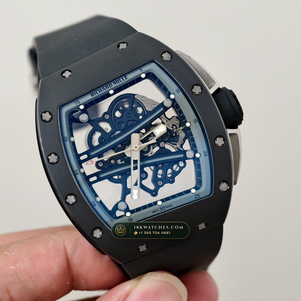 Richard Mille RM 61-01 Yohan Blake Asymmetric Master Watchmaker Spec — Studio Gallery Plate II in Carbon TPT & Grade 5 Titanium (55.3g Verified Mass, Richard Mille Cal. RMUL2 Free-Sprung Skeleton)