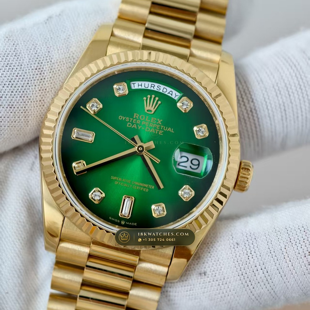 Rolex Day-Date 36 18K Yellow Gold Ref. 128238 — Studio Gallery Plate III in 18K Yellow Gold Au750 (183.3g Verified Mass, Rolex Manufacture Cal. 3255 - 70h Power Reserve)