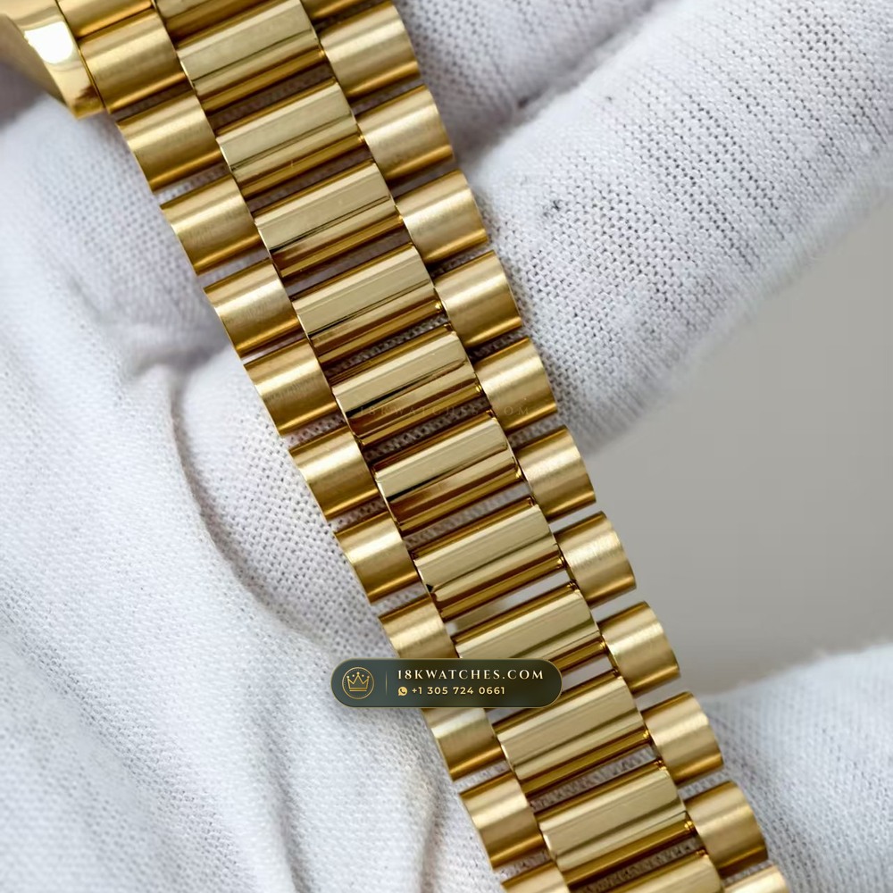 Rolex Day-Date 36 18K Yellow Gold Ref. 128238 — Studio Gallery Plate IV in 18K Yellow Gold Au750 (183.3g Verified Mass, Rolex Manufacture Cal. 3255 - 70h Power Reserve)
