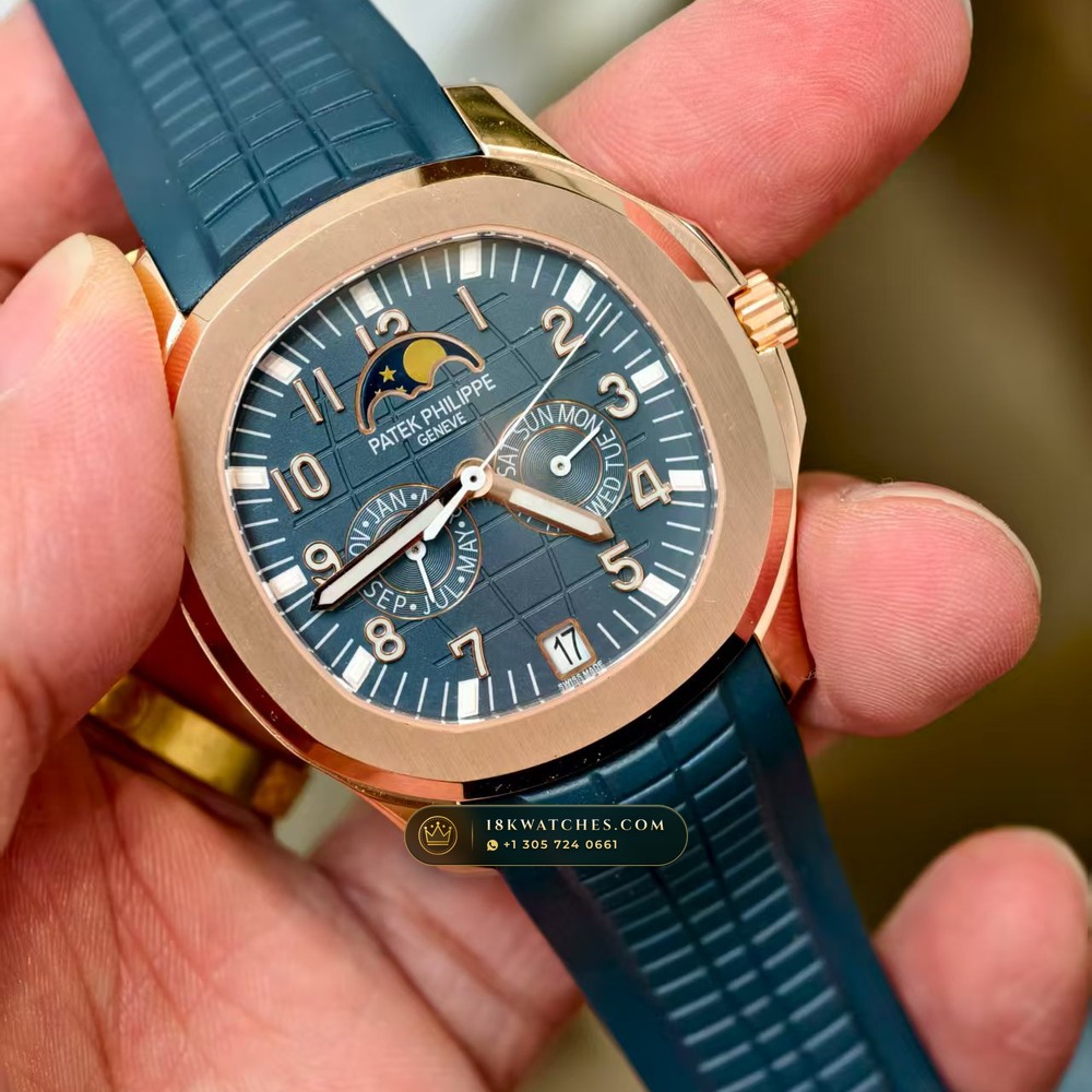 Patek Philippe Aquanaut Luce Annual Calendar 18K Rose Gold Hand-Chamfered Bevel Spec Ref. 5261R — Studio Gallery Plate II in 18K Rose Gold Au750 (104.6g Verified Mass, Patek Philippe Cal. 26-330 S QA LU)