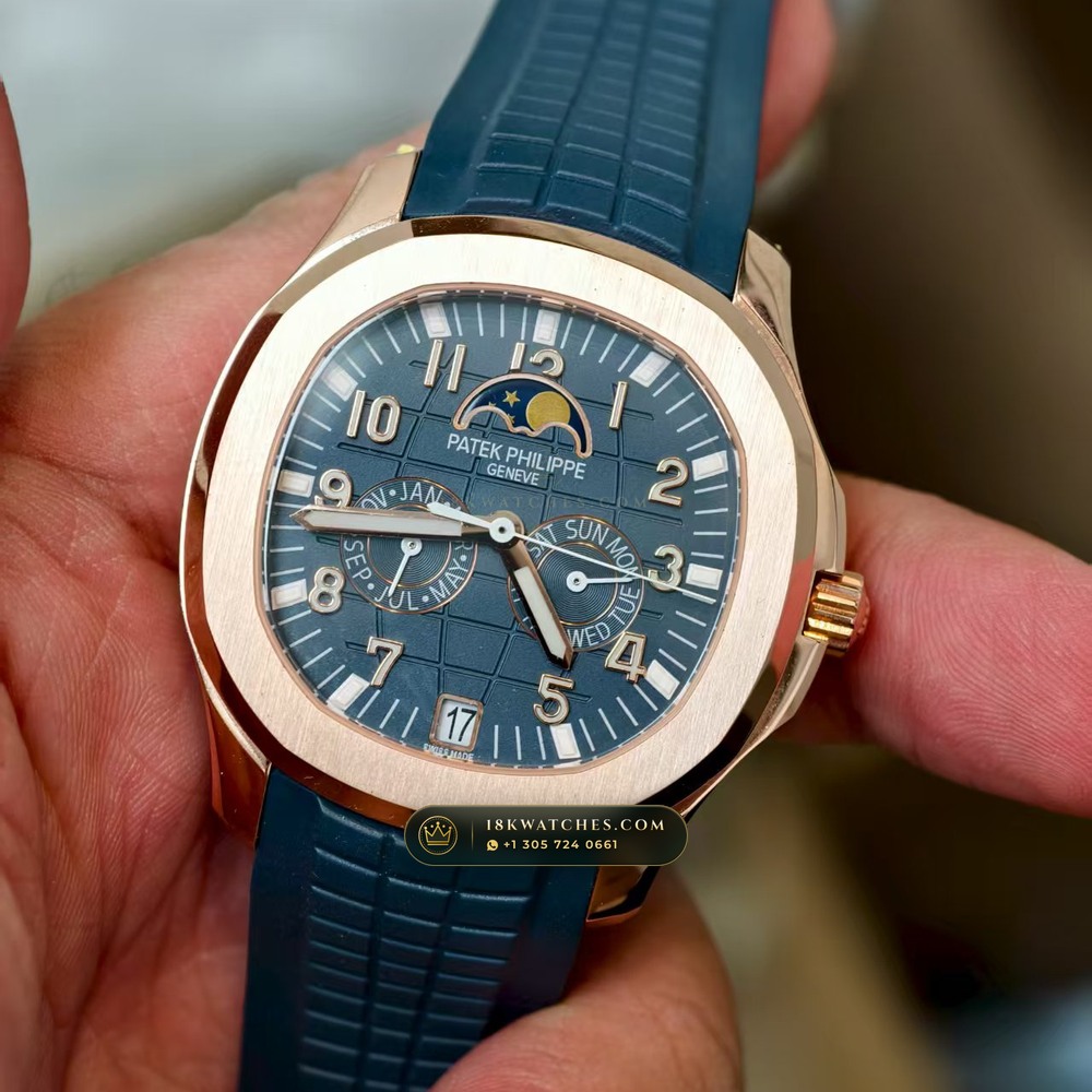 Patek Philippe Aquanaut Luce Annual Calendar 18K Rose Gold Hand-Chamfered Bevel Spec Ref. 5261R — Studio Gallery Plate III in 18K Rose Gold Au750 (104.6g Verified Mass, Patek Philippe Cal. 26-330 S QA LU)