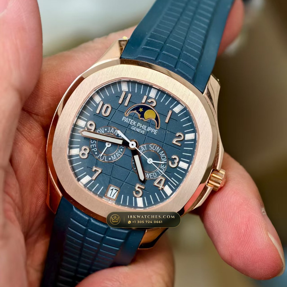 Patek Philippe Aquanaut Luce Annual Calendar 18K Rose Gold Hand-Chamfered Bevel Spec Ref. 5261R — Studio Gallery Plate IV in 18K Rose Gold Au750 (104.6g Verified Mass, Patek Philippe Cal. 26-330 S QA LU)