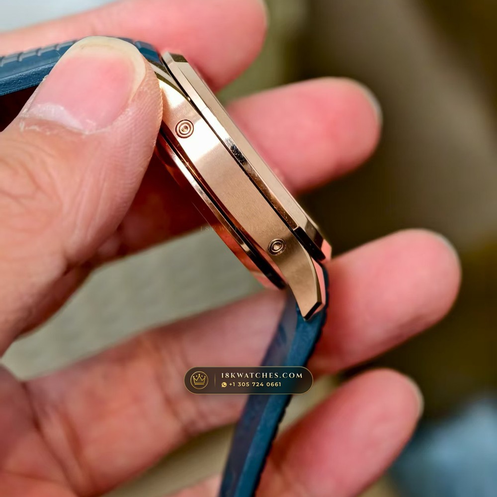 Patek Philippe Aquanaut Luce Annual Calendar 18K Rose Gold Hand-Chamfered Bevel Spec Ref. 5261R — Studio Gallery Plate V in 18K Rose Gold Au750 (104.6g Verified Mass, Patek Philippe Cal. 26-330 S QA LU)