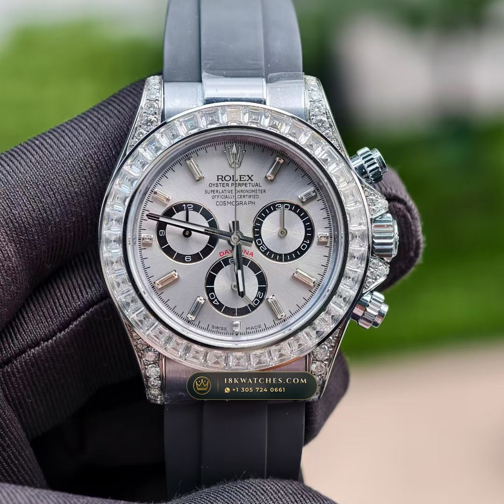 Rolex Cosmograph Daytona Diamond-Set Bezel 18K White Gold Ref. 126539TBR