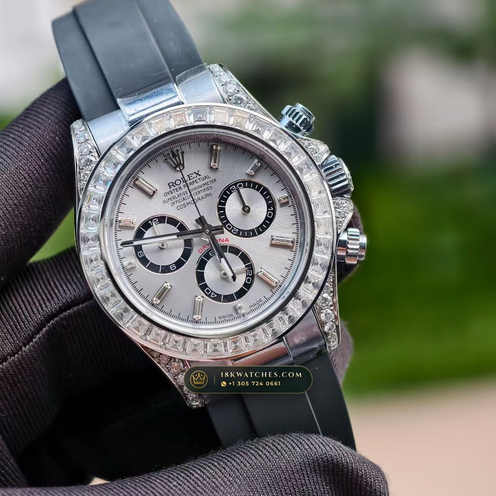 Rolex Cosmograph Daytona Diamond-Set Bezel 18K White Gold Ref. 126539TBR — Studio Gallery Plate II in 18K White Gold Au750 (160.8g Verified Mass, Rolex Manufacture Cal. 4131 - 72h Power Reserve)