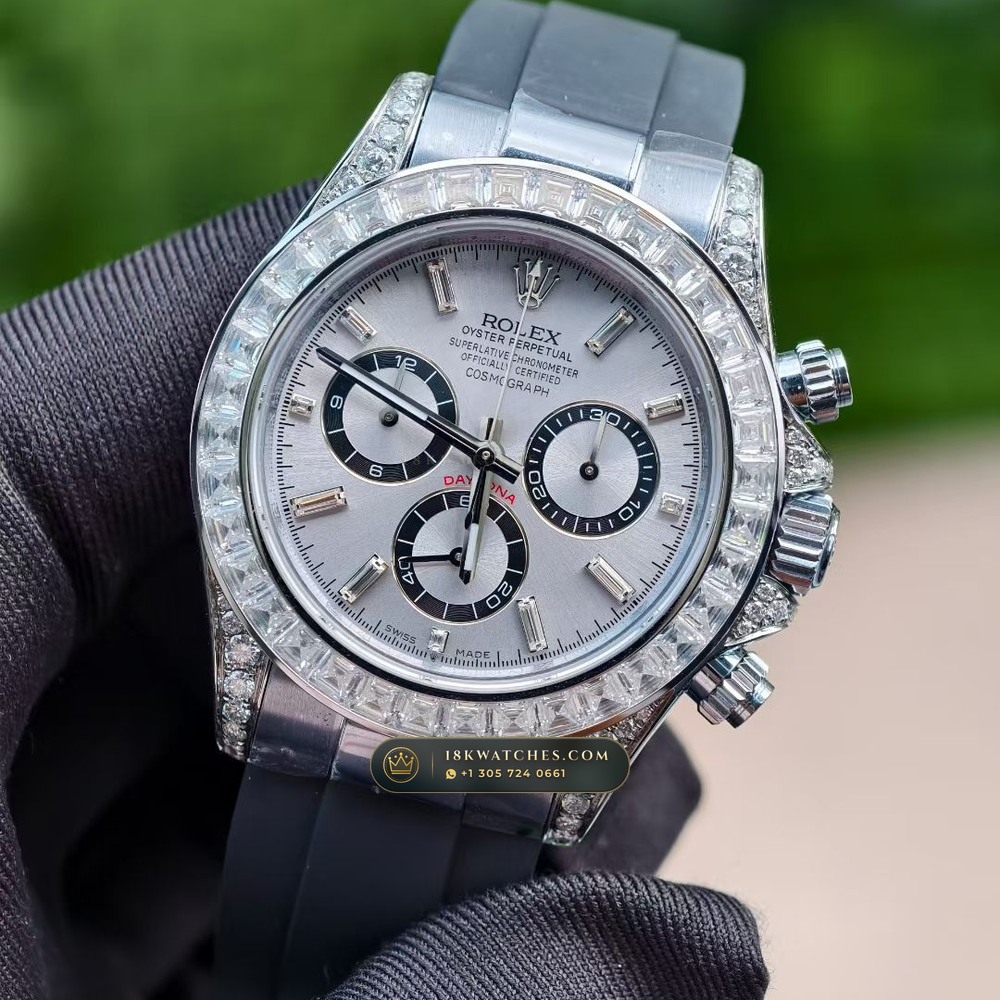 Rolex Cosmograph Daytona Diamond-Set Bezel 18K White Gold Ref. 126539TBR — Studio Gallery Plate III in 18K White Gold Au750 (160.8g Verified Mass, Rolex Manufacture Cal. 4131 - 72h Power Reserve)