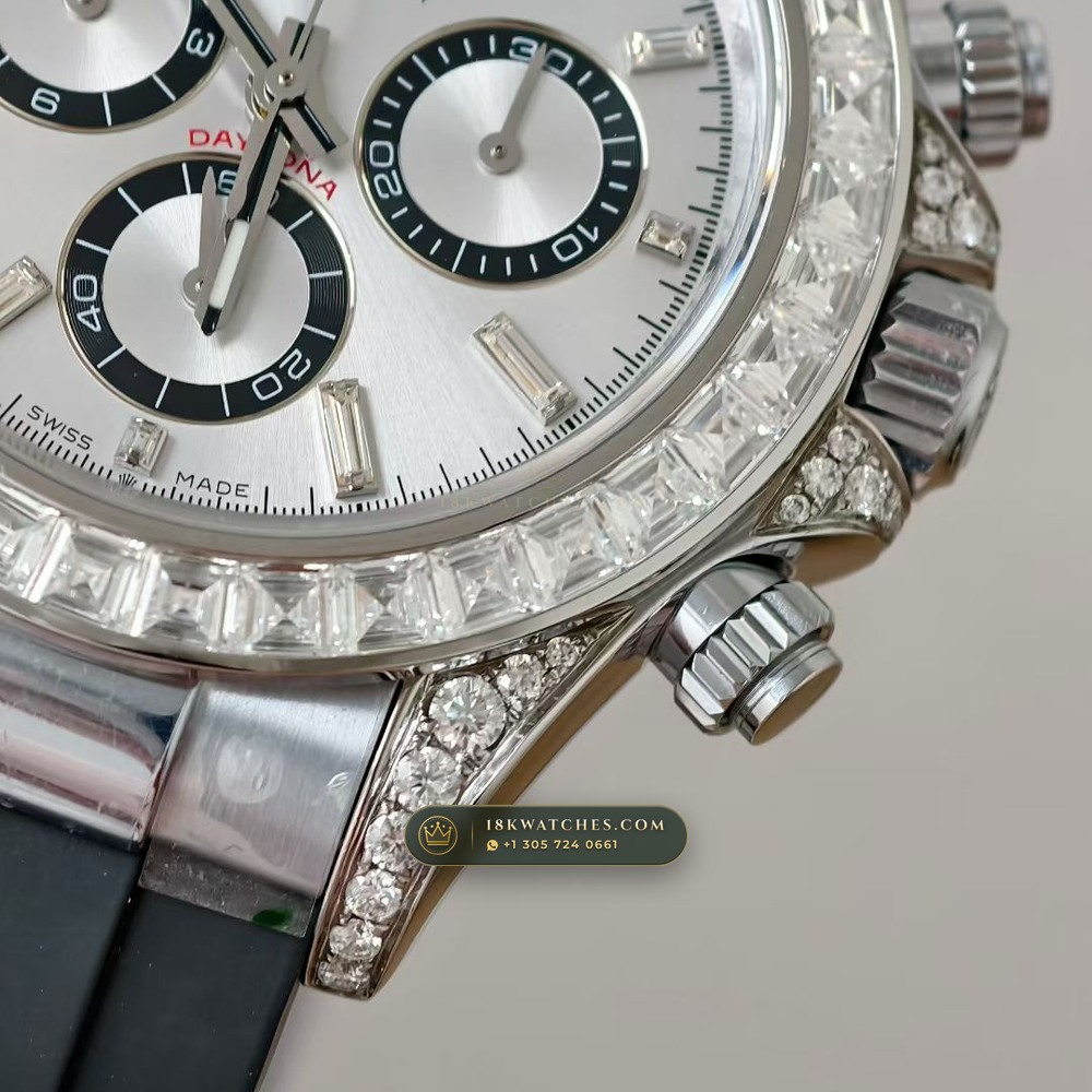 Rolex Cosmograph Daytona Diamond-Set Bezel 18K White Gold Ref. 126539TBR — Studio Gallery Plate IV in 18K White Gold Au750 (160.8g Verified Mass, Rolex Manufacture Cal. 4131 - 72h Power Reserve)