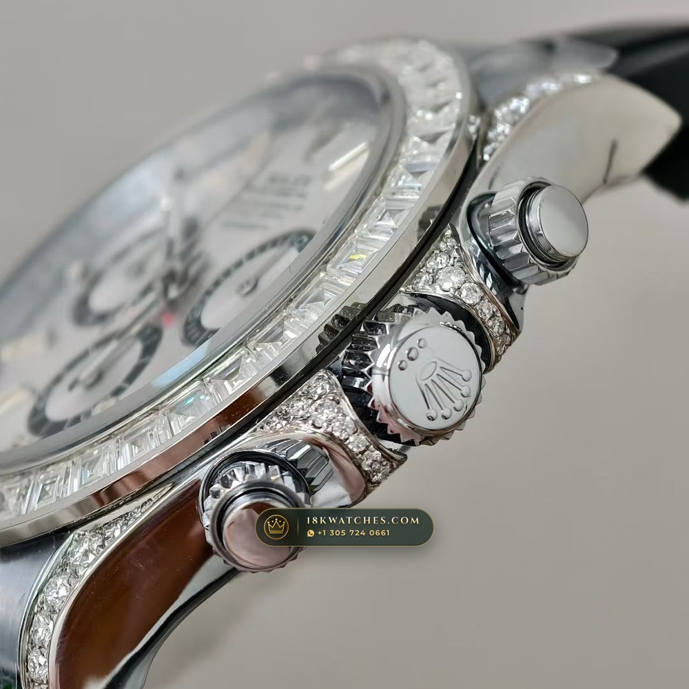 Rolex Cosmograph Daytona Diamond-Set Bezel 18K White Gold Ref. 126539TBR — Studio Gallery Plate V in 18K White Gold Au750 (160.8g Verified Mass, Rolex Manufacture Cal. 4131 - 72h Power Reserve)