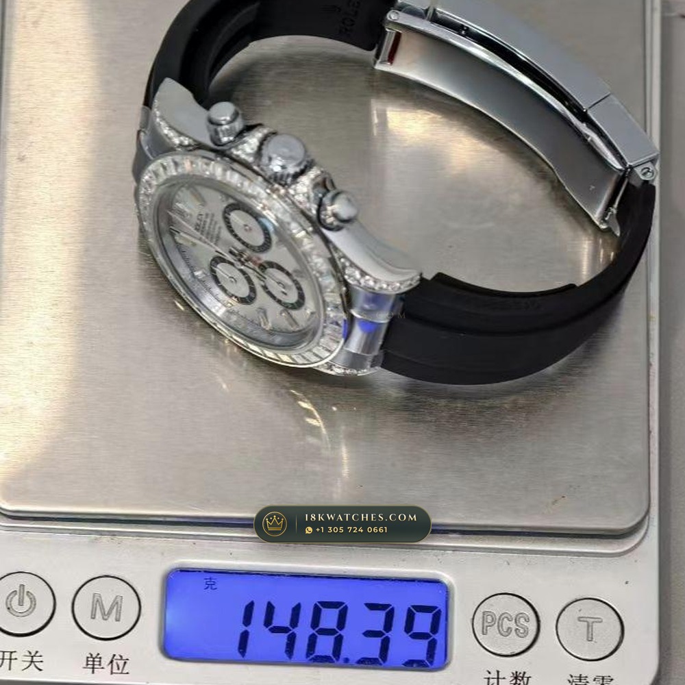 Rolex Cosmograph Daytona Diamond-Set Bezel 18K White Gold Ref. 126539TBR — Studio Gallery Plate IX in 18K White Gold Au750 (160.8g Verified Mass, Rolex Manufacture Cal. 4131 - 72h Power Reserve)