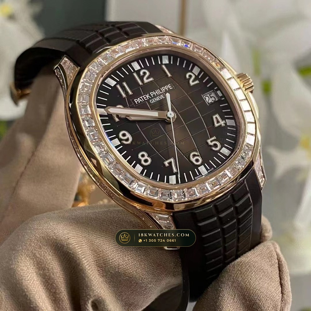 Patek Philippe Aquanaut Extra-Large Self-Winding Diamond-Set Bezel 18K Rose Gold Ref. 5167/300R-010 — Studio Gallery Plate IV in 18K Rose Gold Au750 (108.4g Verified Mass, Patek Philippe Cal. 324 S C - 21K Gold Rotor)
