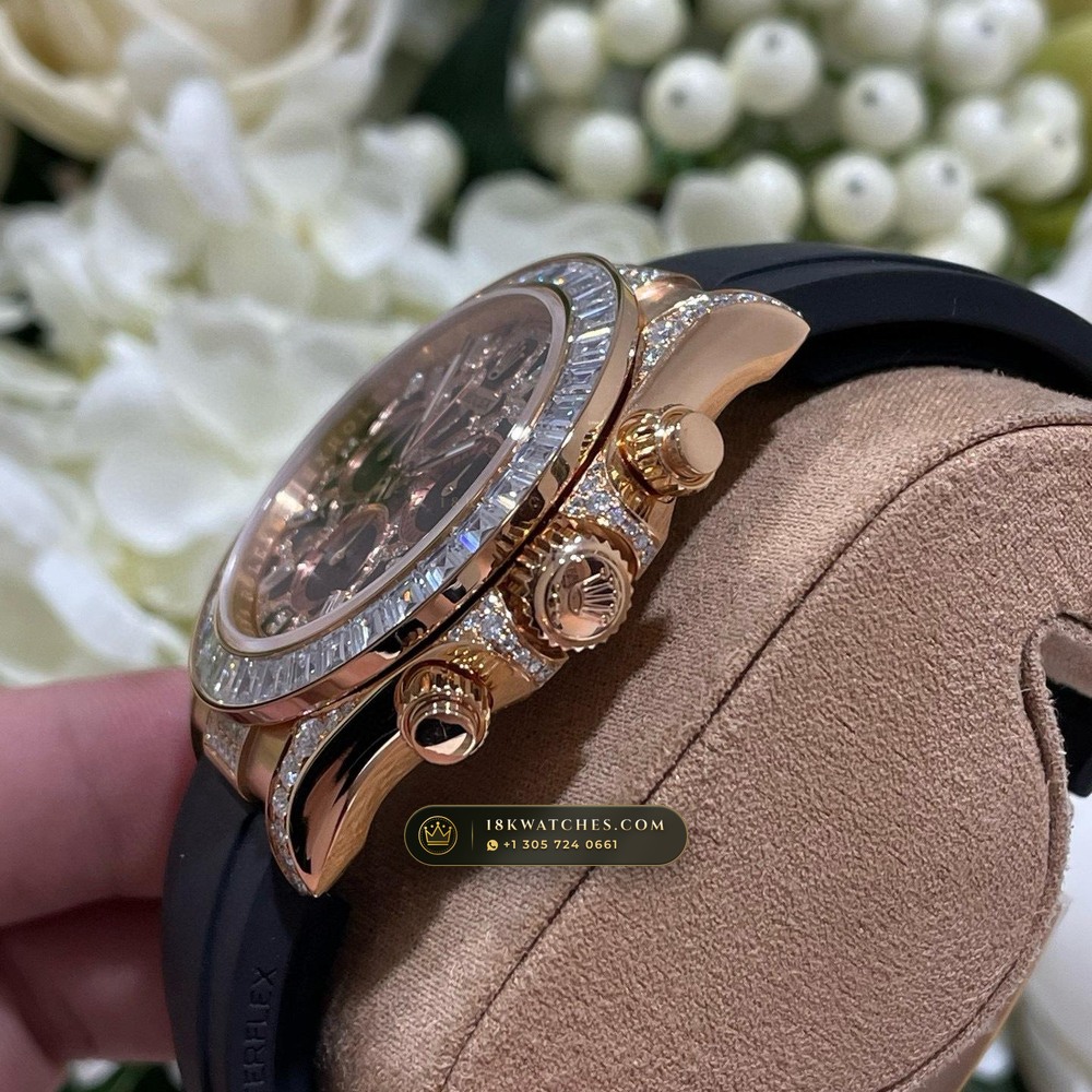 Rolex Cosmograph Daytona Giraffe Off-Catalogue Diamond Edition 18K Everose Gold Geneva Atelier Spec Ref. 126555TBR — Studio Gallery Plate IV in 18K Rose Gold Au750 (216.3g Verified Mass, Rolex Manufacture Cal. 4131 - 72h Power Reserve)