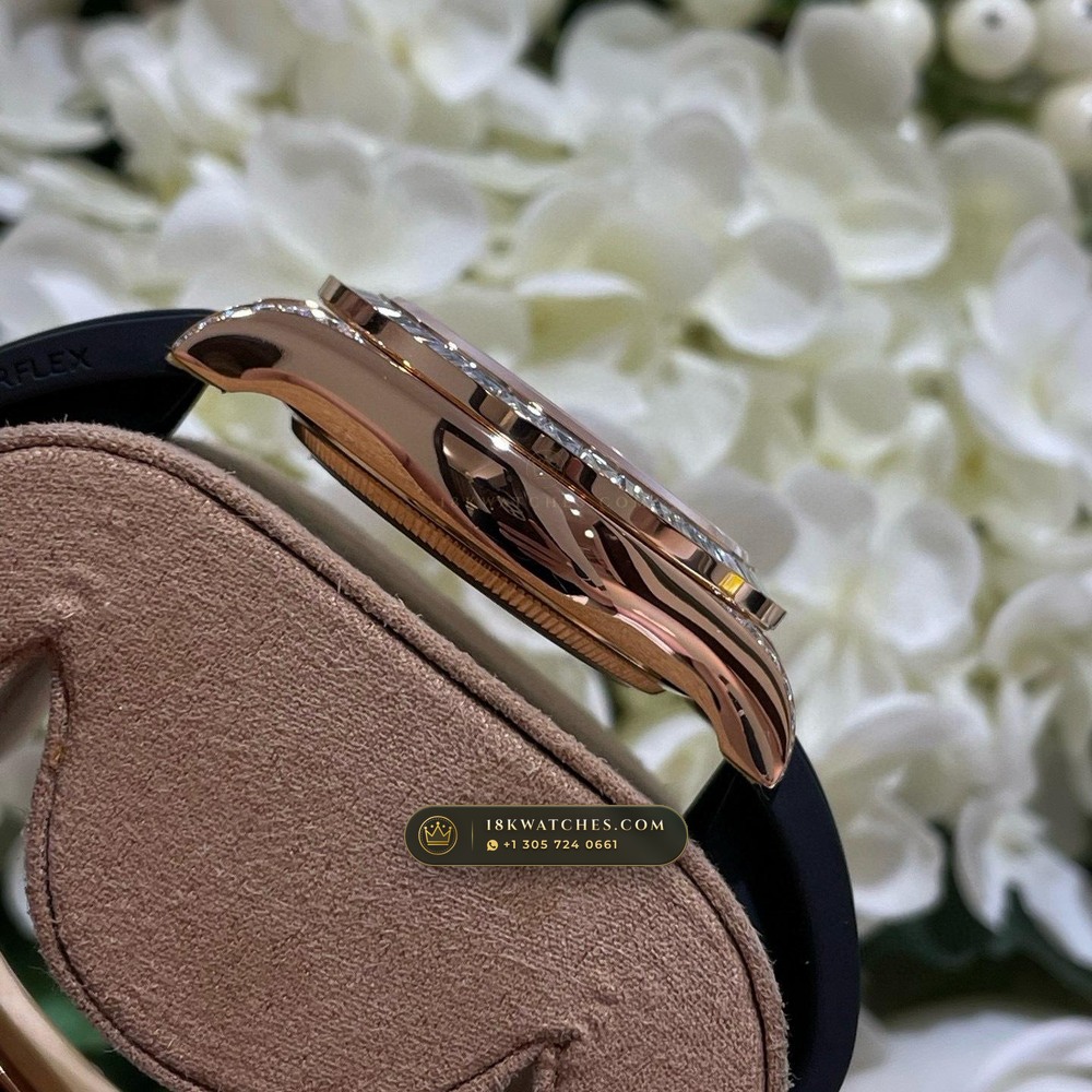 Rolex Cosmograph Daytona Giraffe Off-Catalogue Diamond Edition 18K Everose Gold Geneva Atelier Spec Ref. 126555TBR — Studio Gallery Plate VI in 18K Rose Gold Au750 (216.3g Verified Mass, Rolex Manufacture Cal. 4131 - 72h Power Reserve)