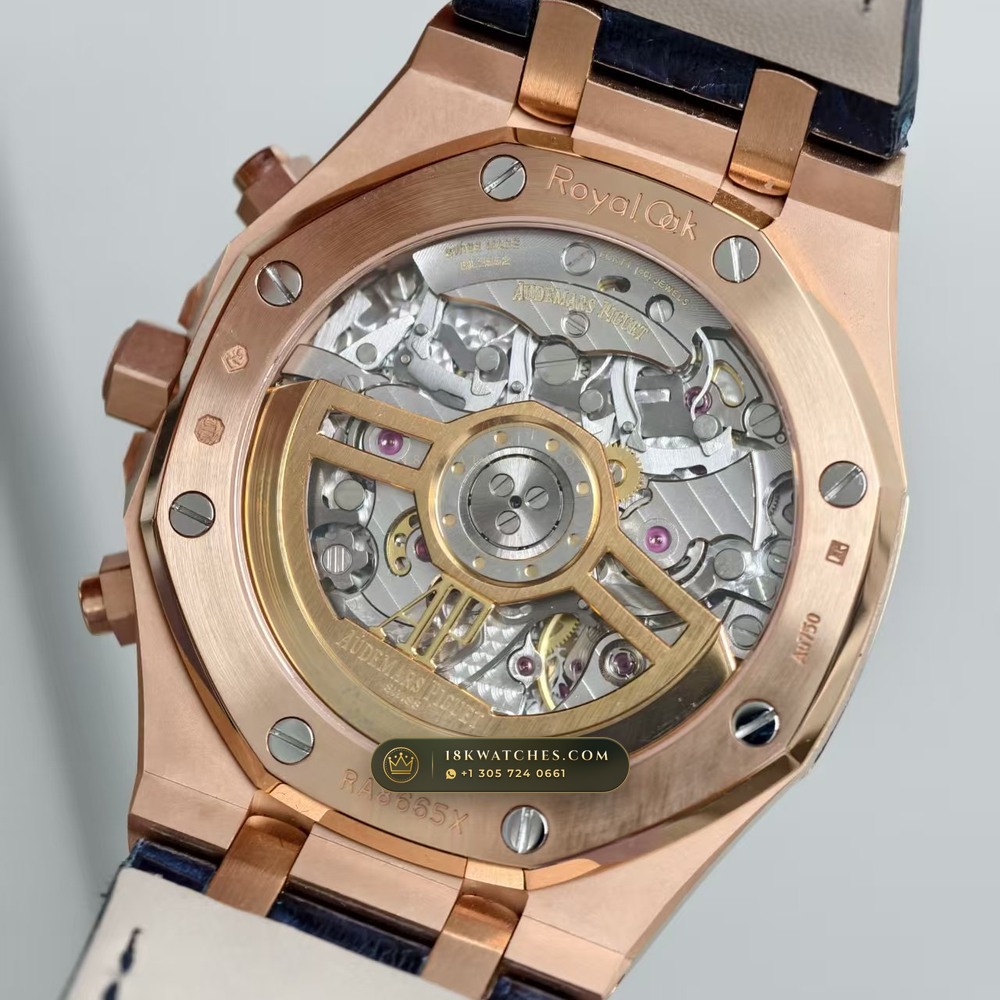Audemars Piguet Royal Oak Selfwinding Chronograph 41mm 18K Rose Gold Deep Crystal Optics Ref. 26240OR — Studio Gallery Plate VII in 18K Rose Gold Au750 (158.4g Verified Mass, Audemars Piguet Cal. 4401 Flyback Chronograph)
