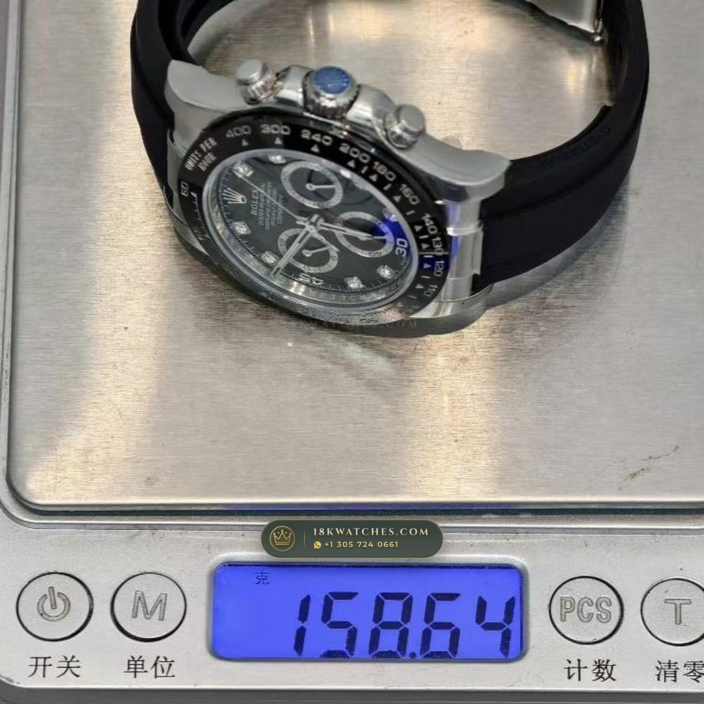 Rolex Cosmograph Daytona 18K White Gold Deep Crystal Optics Ref. 116519LN — Studio Gallery Plate VIII in 18K White Gold Au750 (160.7g Verified Mass, Rolex Manufacture Cal. 4130 - 72h Power Reserve)