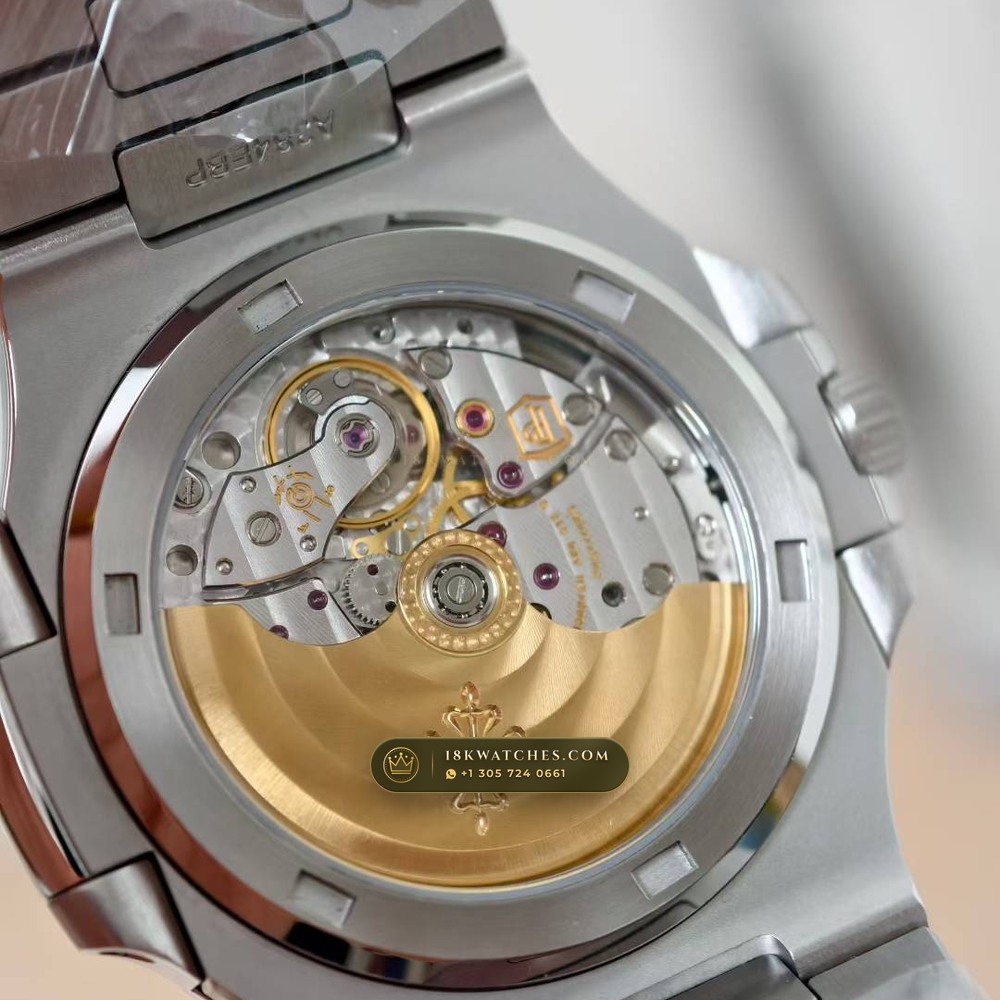 Patek Philippe Nautilus Self-Winding Diamond-Set Bezel Custom SW Dial Free-Sprung Calibre Ref. 5711/1300A-001 — Studio Gallery Plate VII in 904L Stainless Steel Custom Architecture (118.4g Verified Mass, Patek Philippe Cal. 26-330 S C / Cal. 324 S C - 21K Gold Rotor)