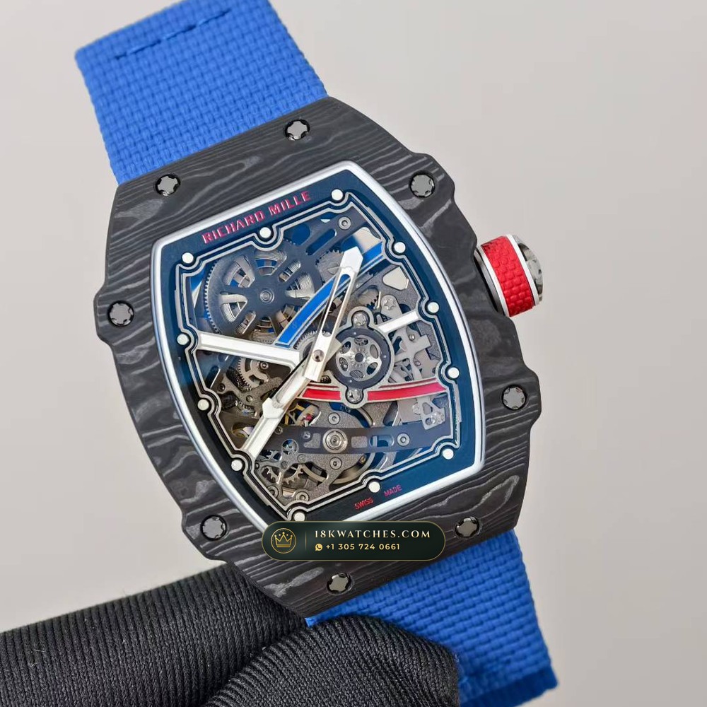 Richard Mille RM 67-02 Automatic Extra-Flat Sebastien Ogier Carbon TPT Master Watchmaker Spec — Studio Gallery Plate III in Carbon TPT & Grade 5 Titanium (33.5g Verified Mass, Richard Mille Cal. CRMA7 Skeletonized Titanium)