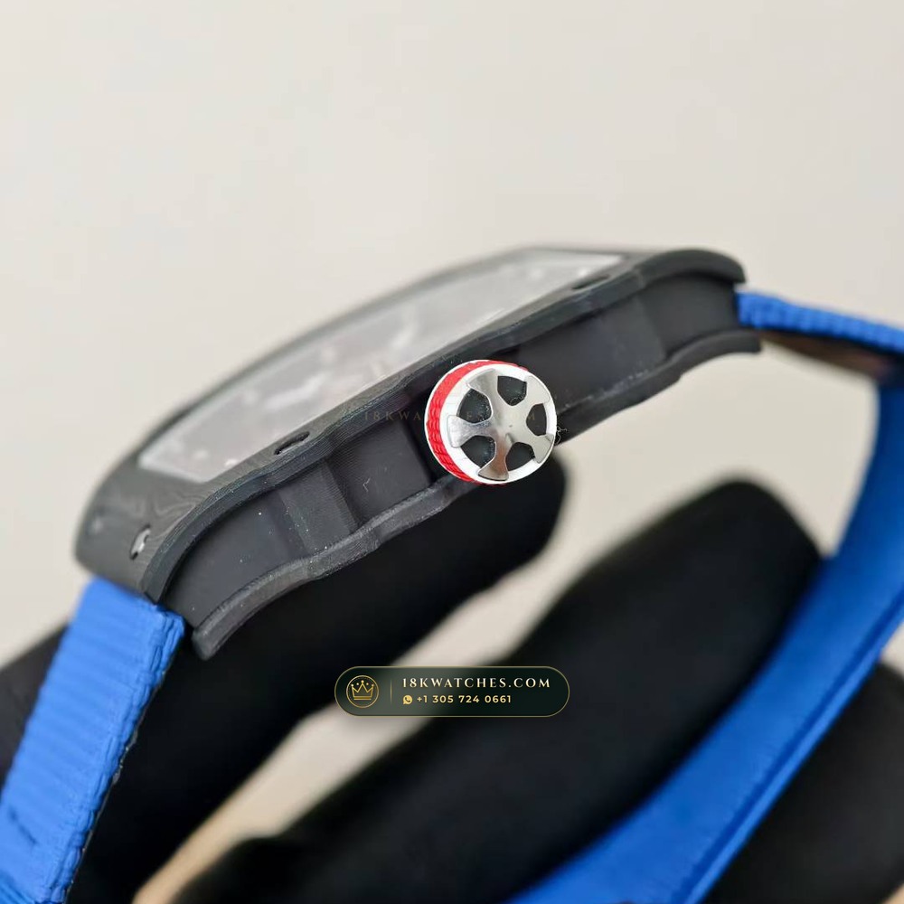 Richard Mille RM 67-02 Automatic Extra-Flat Sebastien Ogier Carbon TPT Master Watchmaker Spec — Studio Gallery Plate V in Carbon TPT & Grade 5 Titanium (33.5g Verified Mass, Richard Mille Cal. CRMA7 Skeletonized Titanium)